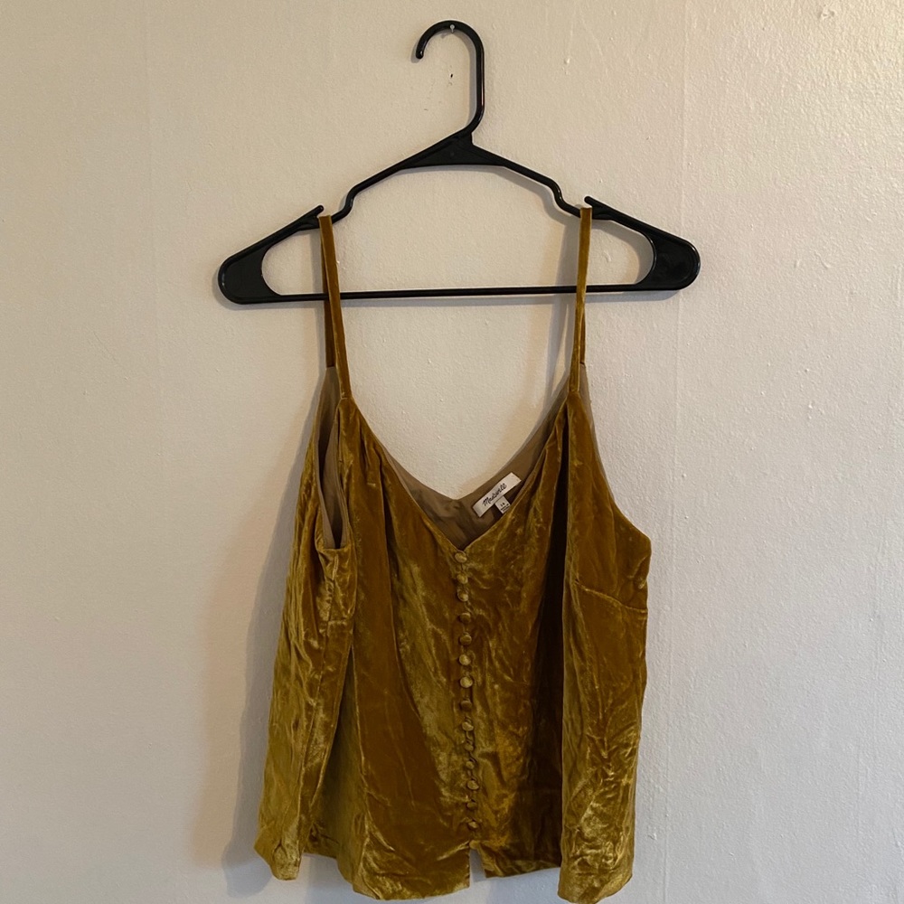 madewell velvet button camisole